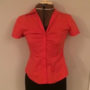 Orange dress shirt button up blouse New York & co